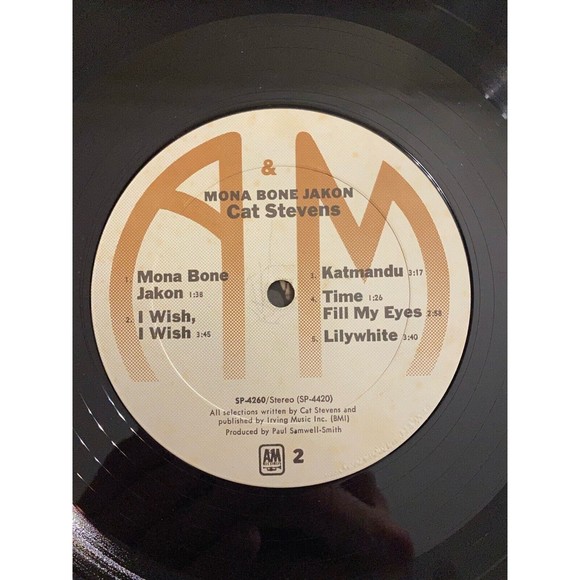 Cat Stevens Mona Bone Jakon 1970 LP A&M Records SP4260 VG+ - Picture 9 of 9